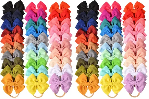 Miniatura 8 de Prohouse 30 diademas de nailon para bebé, lazos para el cabello, elásticos para bebés, niñas, recién nacidos, niños pequeños, accesorios