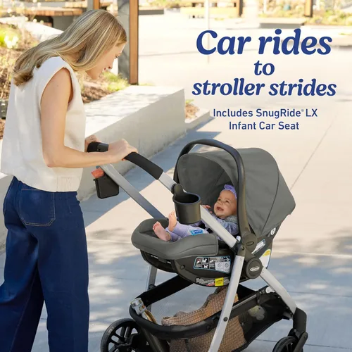 Miniatura 6 de Graco Modes Pramette 3 en 1 Sistema de Viaje, Combo de Silla de Coche y Carriola, Silla de Coche para Bebé Orientada hacia atrás, Moisés Infantil a