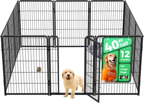 FXW Homeplus Unleashed Corral para Perros de Interior - Juego Sin Estrés y Seguro, Resistente de 40 Pulgadas 12 Paneles Corral para Perros Medianos