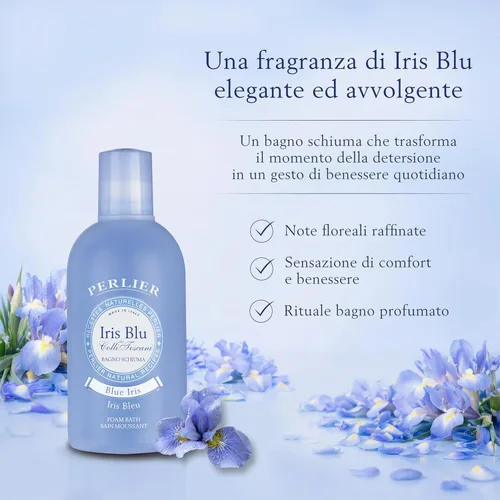 Miniatura 3 de Perlier Blue Iris - Baño de espuma natural y calmante para mujeres y hombres, fórmula rica en espuma que proporciona hidratación profunda e