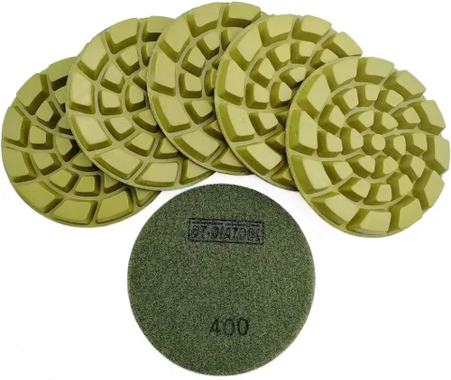 Miniatura 39 de DT-DIATOOL Almohadillas de pulido de diamante para piso, resina de terrazo, diámetro del suelo, grano de 4 pulgadas, 800 unidades, 6