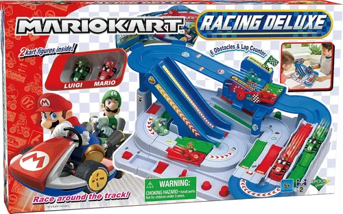 Miniatura 5 de EPOCH Games Mario Kart™ Racing Deluxe - Carrera de obstáculos de vehículos Super Mario con figuras de Mario y Luigi Kart para mayores de 5 años