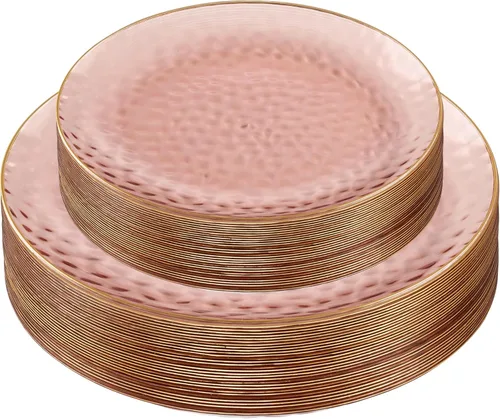 Miniatura 14 de Plasticpro - Juego de platos combinados de 32 piezas que incluye platos de 16 a 7 pulgadas y platos negros de 16 a 10 pulgadas con borde plateado