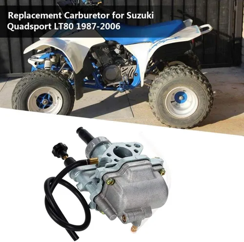Miniatura 6 de Carburador LT80 para ATV Suzuki LT80 Quadsport 1987-2006 Carburador Carb con Bota de Admisión del Filtro de Aire + Llave de Paso