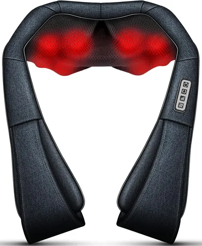 Mo Cuishle Shiatsu Masajeador de Cuello y Espalda con Calor – Amasamiento Profundo para Hombro y Cuello – Regalo Ideal para Hombres, Mujeres, Mamá,