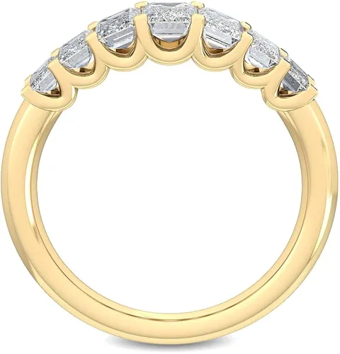 Miniatura 6 de CUSTOMIZE JEWELS 1.10 Ctw Emerald Shape White Lab Grown Diamond In 14K White Yellow Rose Gold Side Stone Engagement Ring,F-GVS1-VS2