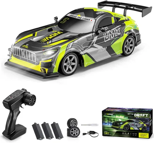 Miniatura 13 de Coche de deriva a control remoto, escala 1:16, vehículo de control remoto para deriva y carrera, 2.4 GHz 4WD de alta velocidad 20+KM/H con luces