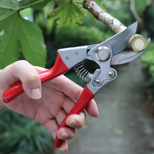 Garden Shears - Tijeras de podar de mano profesionales, tijeras de podar de derivación resistentes (rojo)