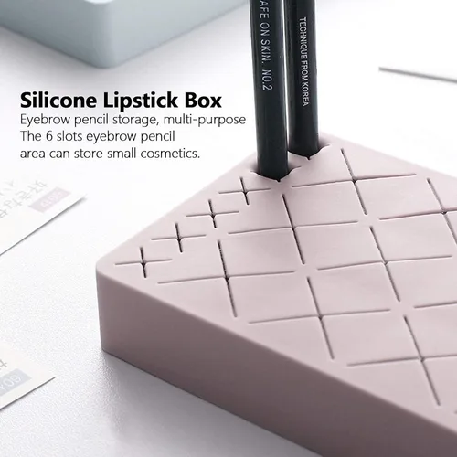 Miniatura 5 de TOPINCN Organizador de maquillaje cosmético de silicona para lápiz labial cosméticos titular caja de almacenamiento soporte de exhibición 24 ranuras