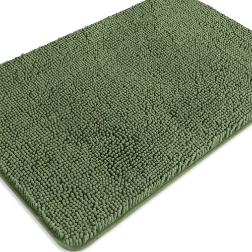 Miniatura 401 de Alfombra de baño pequeña de 12 x 18 pulgadas, lavable y absorbente, antideslizante, alfombra de baño de felpilla gruesa y suave para baño, ducha
