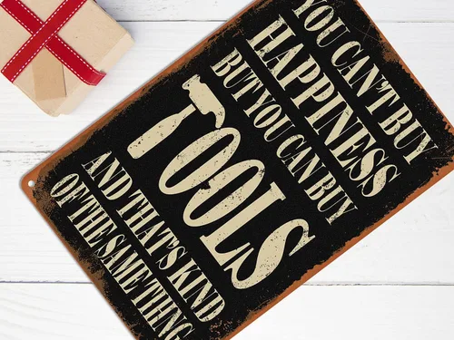 Miniatura 7 de Divertido letrero de metal para decoración de pared de garaje, herramientas de compra de abuelos, decoración de taller, regalos para papá, mecánico