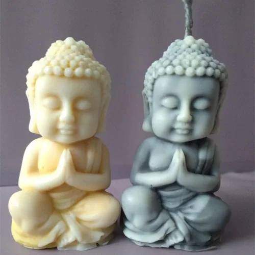 Miniatura 8 de Molde de vela 3D de Buda de bronce para fabricante de velas, moldes de jabón, arcilla polimérica, moldes de silicona de porcelana fría Buda 13