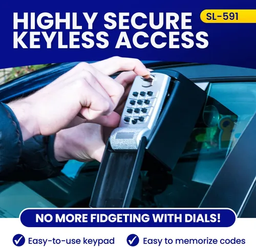 Miniatura 6 de KeyGuard Pro SL-591 - Caja de bloqueo con botón de golpe para vidrio del automóvil, Negro