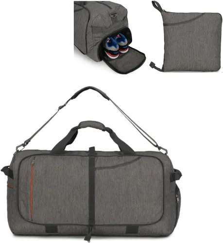 Bolsa de lona grande para el fin de semana, bolsa de lona de embarque con bolsillo para zapatos, viajes, gimnasio, bolsa de mano de trabajo, 65