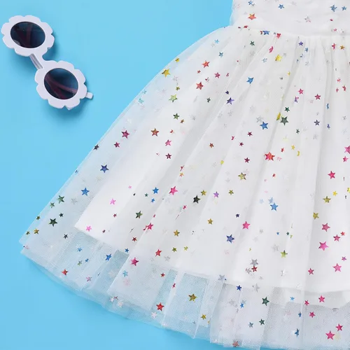 Miniatura 6 de Vestido tutú de verano para niñas pequeñas, sin espalda, vestido de princesa para fiesta de cumpleaños, lentejuelas, con volantes, tul con lazo