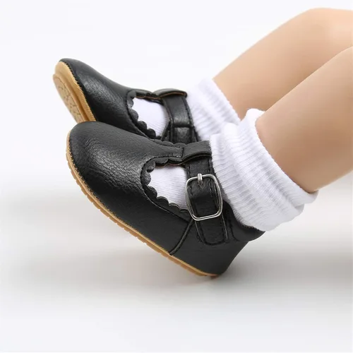 Miniatura 121 de RVROVIC Mocasines de princesa para bebé, zapatos brillantes de Mary Jane, zapatos de cuna de suela suave y ligera de primera calidad, zapatos