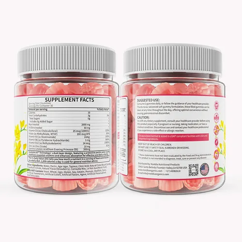 Miniatura 9 de Gomitas de inositol con aceite de onagra para mujeres, proporción 40:1, mio-inositol de 2000 mg y D-Chiro inositol 50 mg con vitamina D3 B6 B12