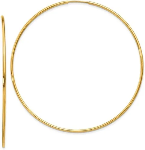 Miniatura 14 de Aretes de aro infinito de oro de 14k, tubo de 1,25 mm de grosor