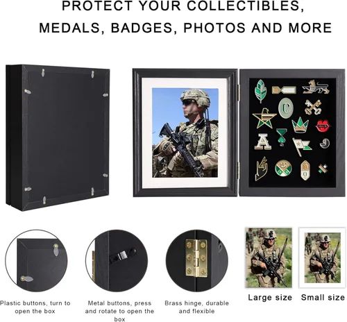 Miniatura 3 de Marco de fotos con 98% de protección UV para medallas militares, etiquetas de playa, alfileres de joyería, regalo de alfiler, cintas de insignia