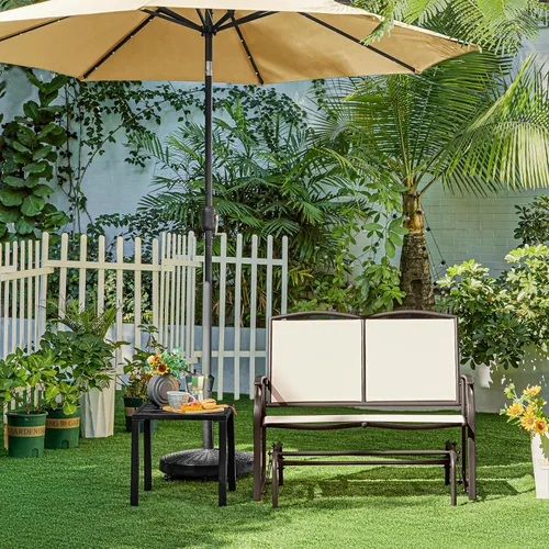 Miniatura 5 de Yaheetech Banco planeador al aire libre para 2 personas, silla mecedora para patio, sofá biplaza para patio trasero, piscina, jardín, porche, marco