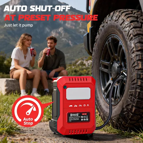 Miniatura 4 de DIYtoolifz Compresor de aire inalámbrico para inflador de neumáticos compatible con batería Milwaukee de 18 V (solo herramienta), bomba de aire