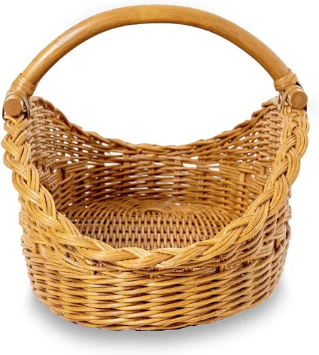Miniatura 5 de The Basket Lady Cesta de Mimbre Recolectora, Pequeña, 18.5 pulg. L x 10 pulg. A x 9 pulg. Al, Sandstone (Se Vende Individualmente)
