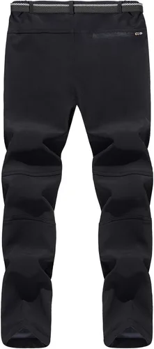 Miniatura 3 de TACVASEN pantalones de senderismo para hombre, con forro polar, reforzados en las rodillas, ligeros, para esquí y snowboard, sin cinturón