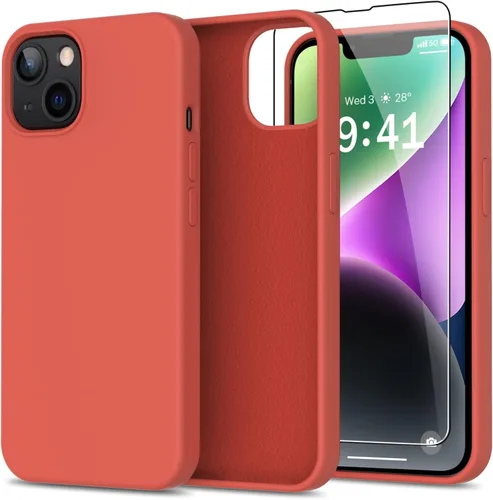 Miniatura 7 de bemal Funda para iPhone 14 Pro con protector de pantalla, silicona líquida de ajuste delgado, forro de microfibra suave, diseñada para mujeres