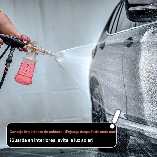 Miniatura 2 de Raincovo Cañón de espuma para lavadora a presión, cañón de espuma Snow Clear para lavado de autos, filtro de acero inoxidable, boquilla ajustable