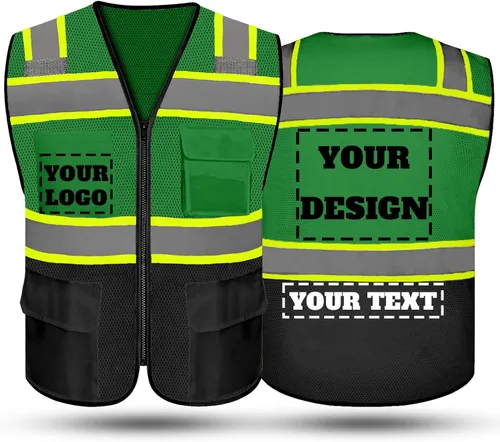 Miniatura 24 de Chaleco de seguridad reflectante de alta visibilidad con 5 bolsillos y cremallera clase 2 para adultos, unisex, ropa de trabajo de seguridad