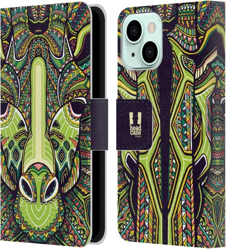 Miniatura 14 de Head Case Designs Bear Aztec Animal Faces 2 Leather Wallet Case Compatible with Apple iPhone 13 Mini