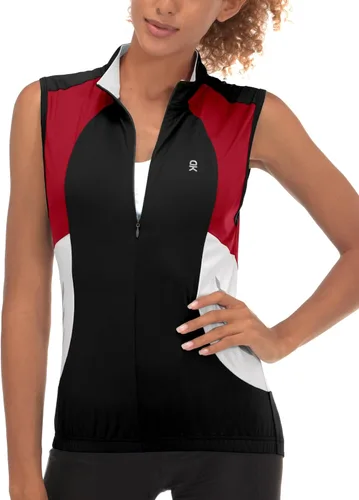 Little Donkey Andy Chalecos de ciclismo transpirables con media cremallera para mujer, camisetas sin mangas reflectantes para golf, 4 bolsillos