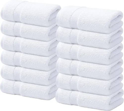 Miniatura 33 de Infinitee Xclusives Toallas de lujo para la ducha [13 x 13] – 100% algodón [paquete de 12], toallas faciales suaves y absorbentes para baño, Gris