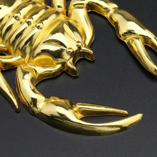 Miniatura 7 de 1 par de calcomanías de metal de escorpión 3D para automóvil, impermeable, antioxidante, decoración decorativa, emblema para motocicleta, aleación