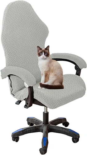 Miniatura 10 de Fundas para sillas de juego con fundas para apoyabrazos, funda para silla de escritorio, funda para silla de computadora, funda elástica para silla