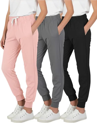 Miniatura 36 de Real Essentials Paquete de 3: pantalones deportivos casuales para niñas (de 7 a 16 años)