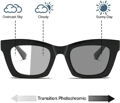 Miniatura 2 de Gafas de lectura bifocales cuadradas fotocrómicas de transición al aire libre para mujeres hombres computadora presbípicos lectores gafas de sol