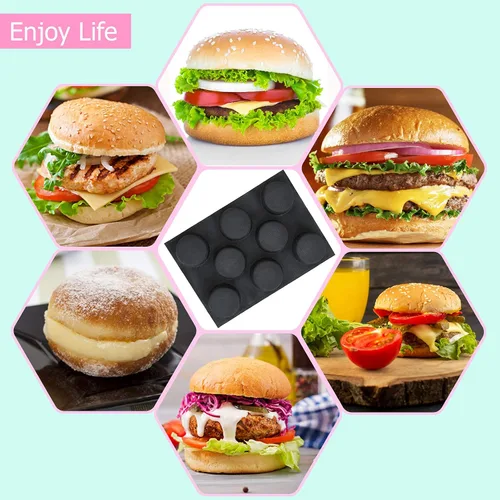Miniatura 3 de Masteymoh Molde de malla de silicona para hamburguesas, molde de bollo de 20 cavidades con agujeros para bollos sin gluten