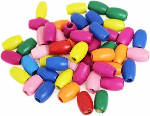 Miniatura 18 de 200 piezas de cuentas de madera natural con agujero grande, BetterJonny - 20 mm de cuentas rondelle redondas de madera sueltas, cuentas de madera