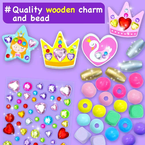Miniatura 5 de EZCRA Kit de fabricación de pulseras para niños – Haz 14 Kit de joyería para niñas de 5 años de edad - cuentas para niños - juego de manualidades