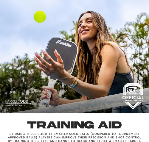 Miniatura 5 de Franklin Sports Pickleballs de entrenamiento - Pickleballs de entrenamiento para principiantes + práctica de habilidades - Bolas de pickleball al