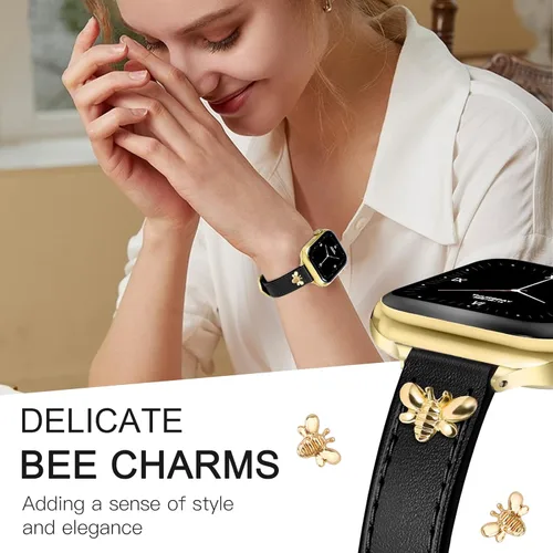 Miniatura 3 de JR.DM Correas de cuero delgadas compatibles con Apple Watch Band 1.496 in 1.575 in 1.614 in 1.654 in 1.732 in 1.772 in 1.811 in 1.929 in, correa