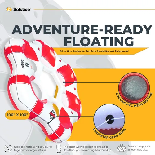 Miniatura 3 de Solstice Flotador inflable de la balsa del río del refrigerador para la tubería con el tenedor más