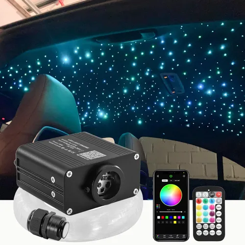 Miniatura 10 de ATOKEE Kit de Revestimiento de Techo Estrellado 550 piezas 0.03 pulgadas 13.1 pies, 16W Luces de Estrella de Fibra Óptica Centelleantes