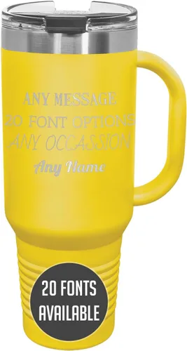 Miniatura 31 de Vaso de acero inoxidable aislado con tapa de 20 onzas (17 colores) personalizado con recubrimiento en polvo, grabado personalizado, nombre