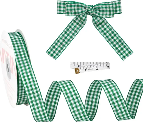 Miniatura 88 de VATIN Cinta a cuadros en blanco y negro – 3/8 pulgadas x 50 yardas, perfecta para cestas de Pascua, manualidades de primavera, envoltura de regalos