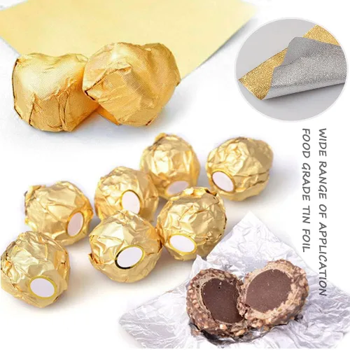 Miniatura 5 de 200 envoltorios de caramelo de aluminio, 4 x 4 pulgadas, paquete cuadrado para embalaje de dulces de chocolate