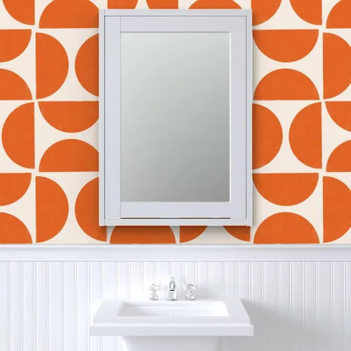 Miniatura 9 de Despegar y pegar papel tapiz Muestras - Mod Shapes Retro Geométrico Gran Escala Bold MCM Minimalismo Papel pintado personalizado extraíble por