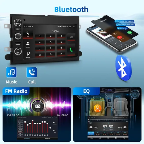 Miniatura 6 de 2+64G Android 13 Radio de coche estéreo para Ford F150 F250 F350 2004-2014, 7 pulgadas 1080P pantalla táctil estéreo de coche con CarPlay