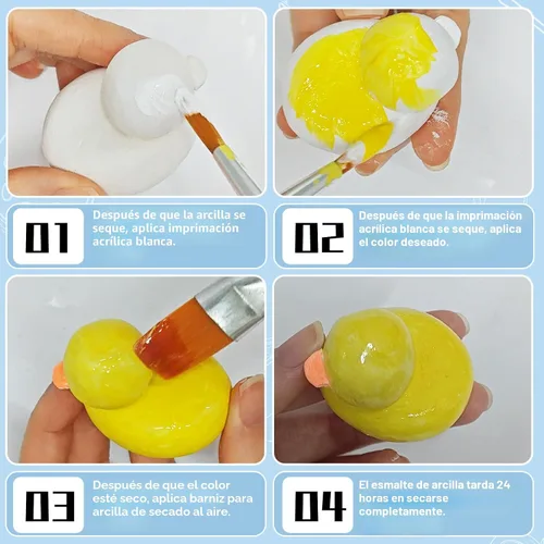 Miniatura 3 de Esmalte de arcilla seca al aire de 3.4 fl oz, el barniz de arcilla seca al aire no solo se puede utilizar para evitar grietas de arcilla, arañazos